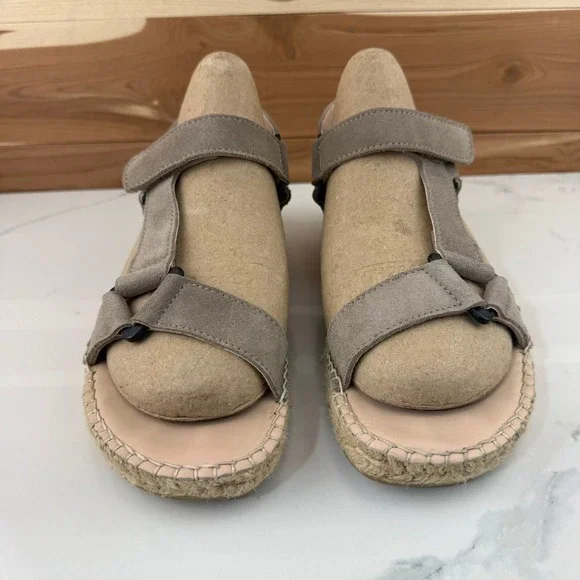 Manebi Suede Espadrille Hiking Sandals Hampton Dark Taupe EUR 39/ US 8.5 - Picture 3 of 9